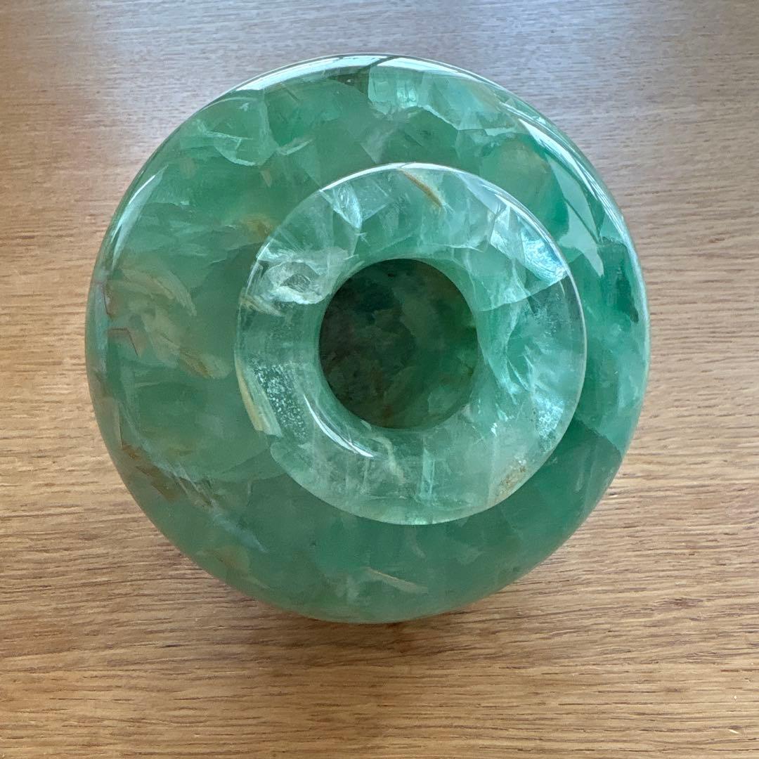 フローライト 蛍石 原石 花瓶　グリーン