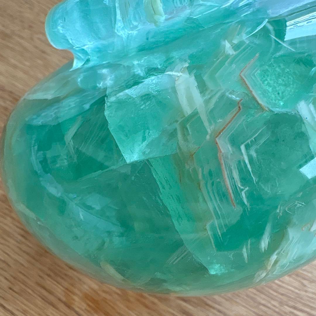 フローライト 蛍石 原石 花瓶　グリーン