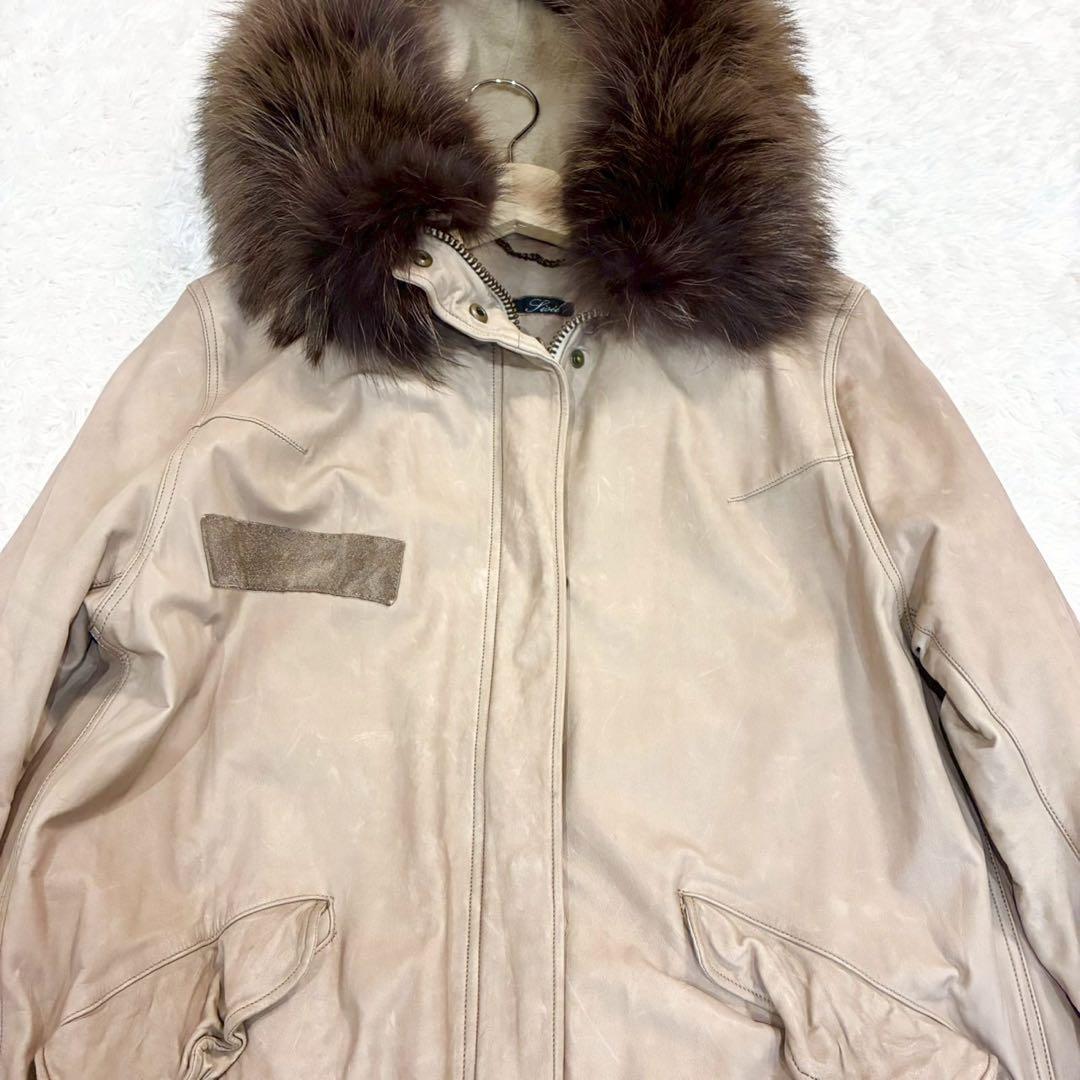 sisii✨2way洗えるレザージャケット　フィッシュテール リアルファー