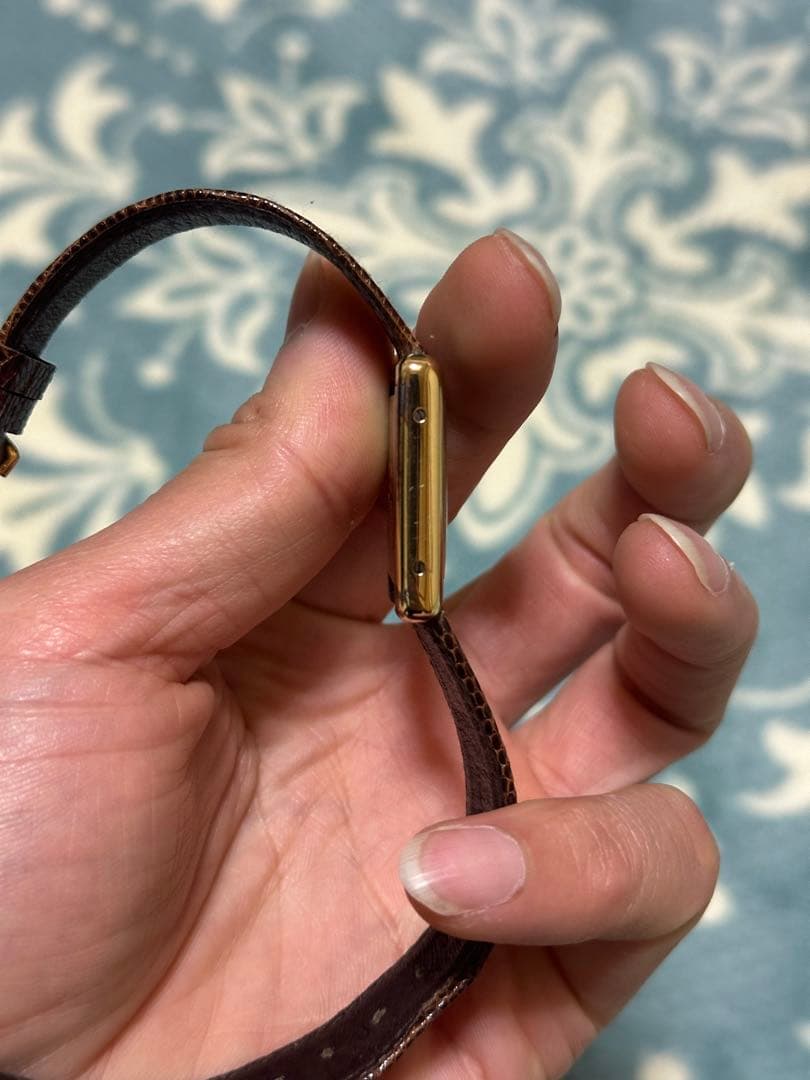 ブラウンレザー時計 長方形ケース