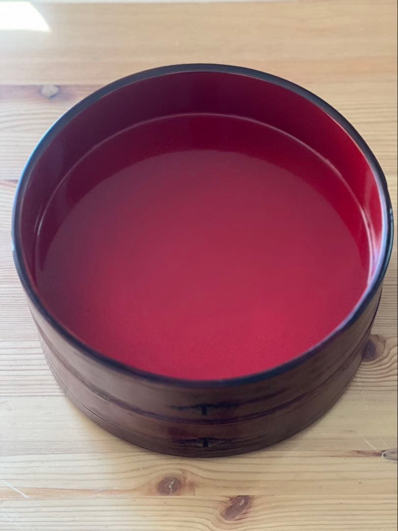 柴田慶信商店　秋田杉　曲げわっぱ　シバキ塗り　八寸　二段重　弁当箱　おひつ