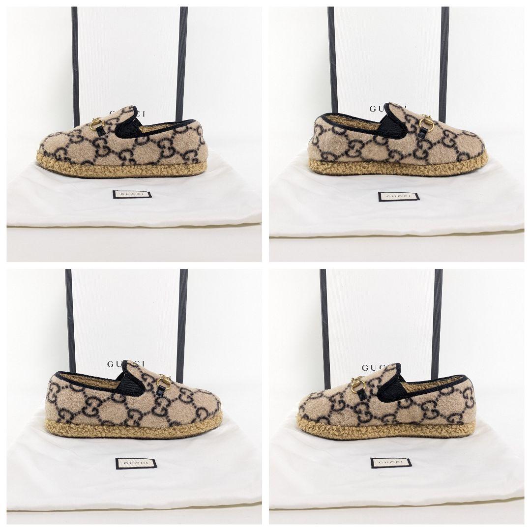 美品　GUCCI　グッチ　スリッポン　ローファー　ホースビット　モカシン　ウール