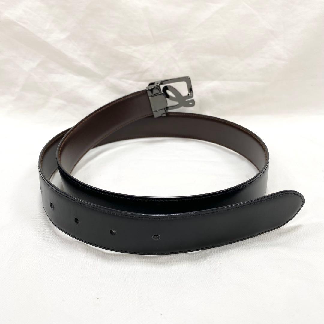 極美品✨ LOEWE ロエベ レザー ロゴバックル ベルト ブラック