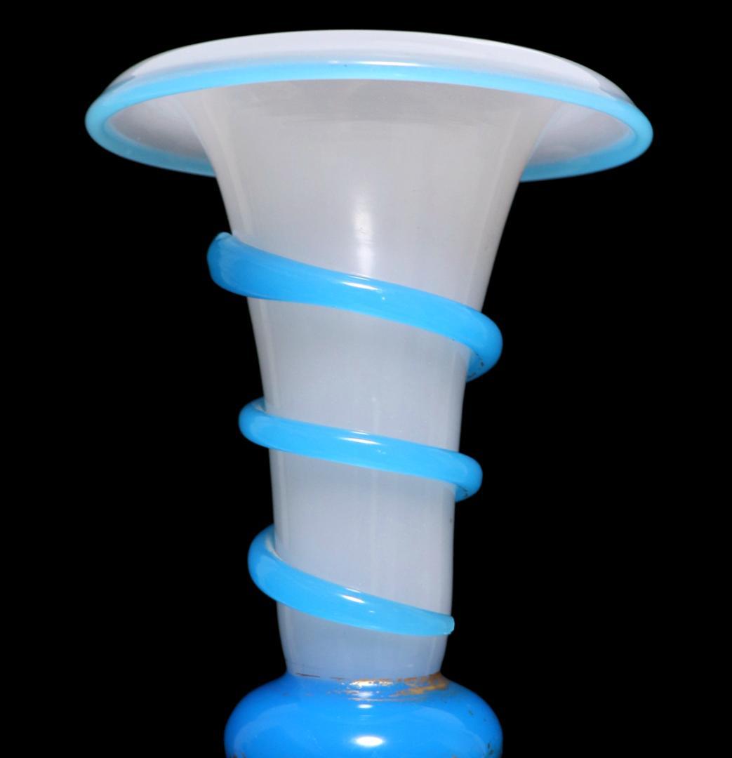 オールド・バカラ 美術館級 1855年 ブルースネーク 円錐型金彩大型壺 花瓶