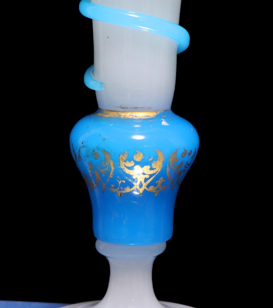 オールド・バカラ 美術館級 1855年 ブルースネーク 円錐型金彩大型壺 花瓶