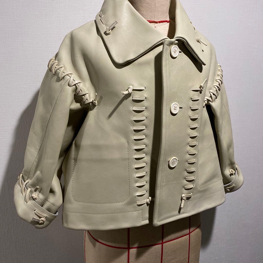 コムデギャルソン 05ss 激レア!! 編み込み ショートレザージャケット