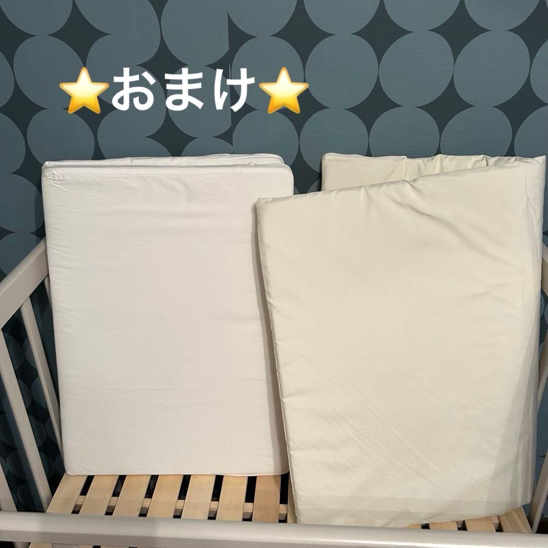 ベビーベッド キャスター付き ホワイト