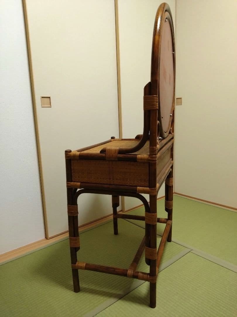 籐　鏡台　アンティーク　ビンテージ