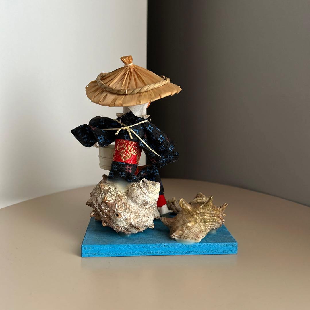 海女 こけし 人形 置物 伊豆大島 貝 貝殻 レトロ 昭和 アンティーク 希少