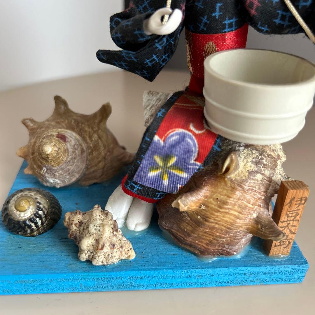 海女 こけし 人形 置物 伊豆大島 貝 貝殻 レトロ 昭和 アンティーク 希少