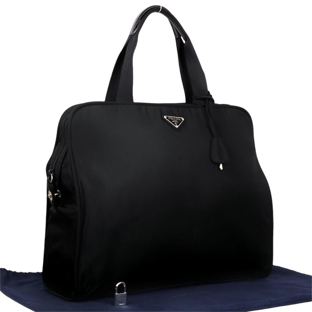 美品 プラダ 三角ロゴ テスート ビジネスバッグ トートバッグ