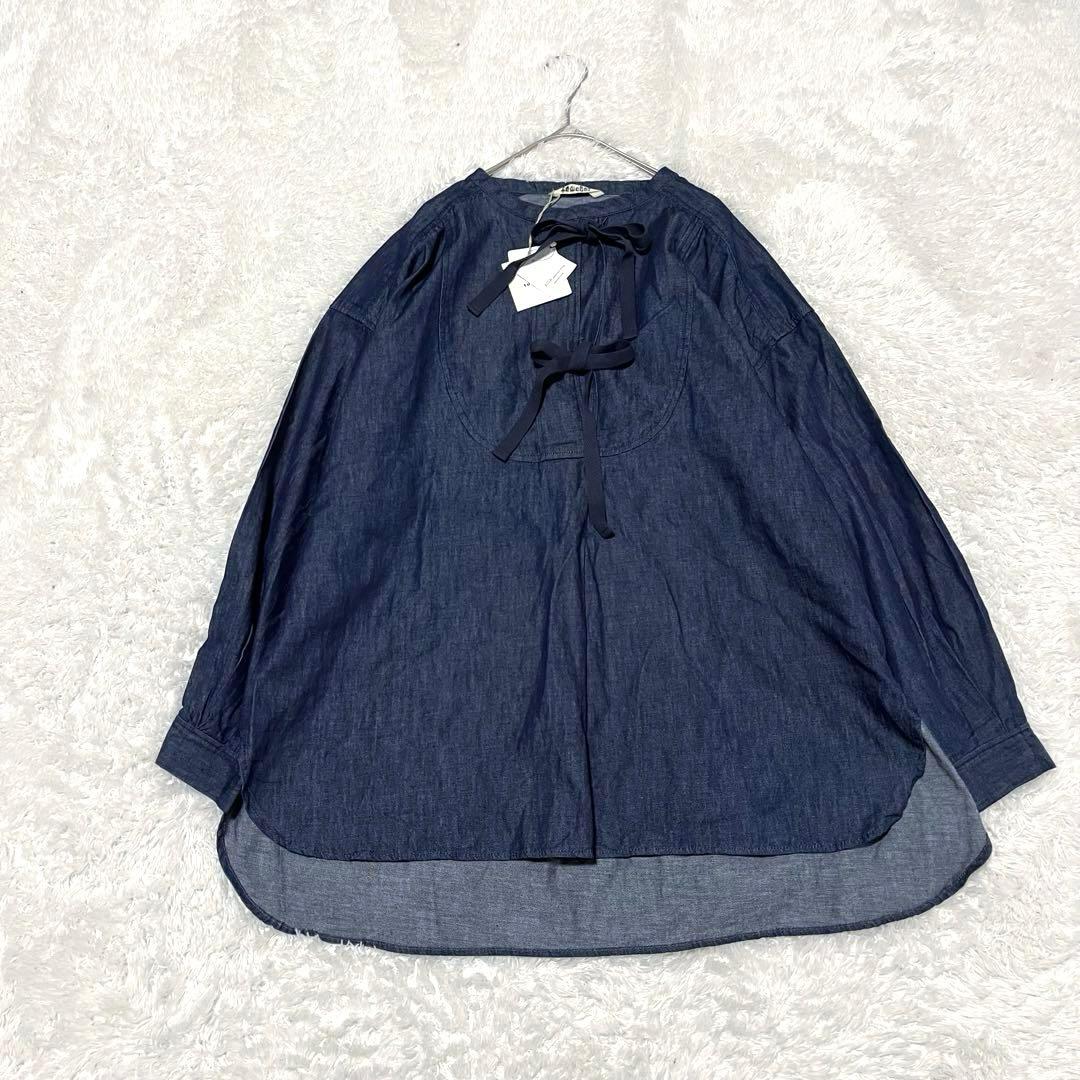 新品タグ付　tumugu ツムグ　インディゴ　オーガニック　ロングプルオーバー