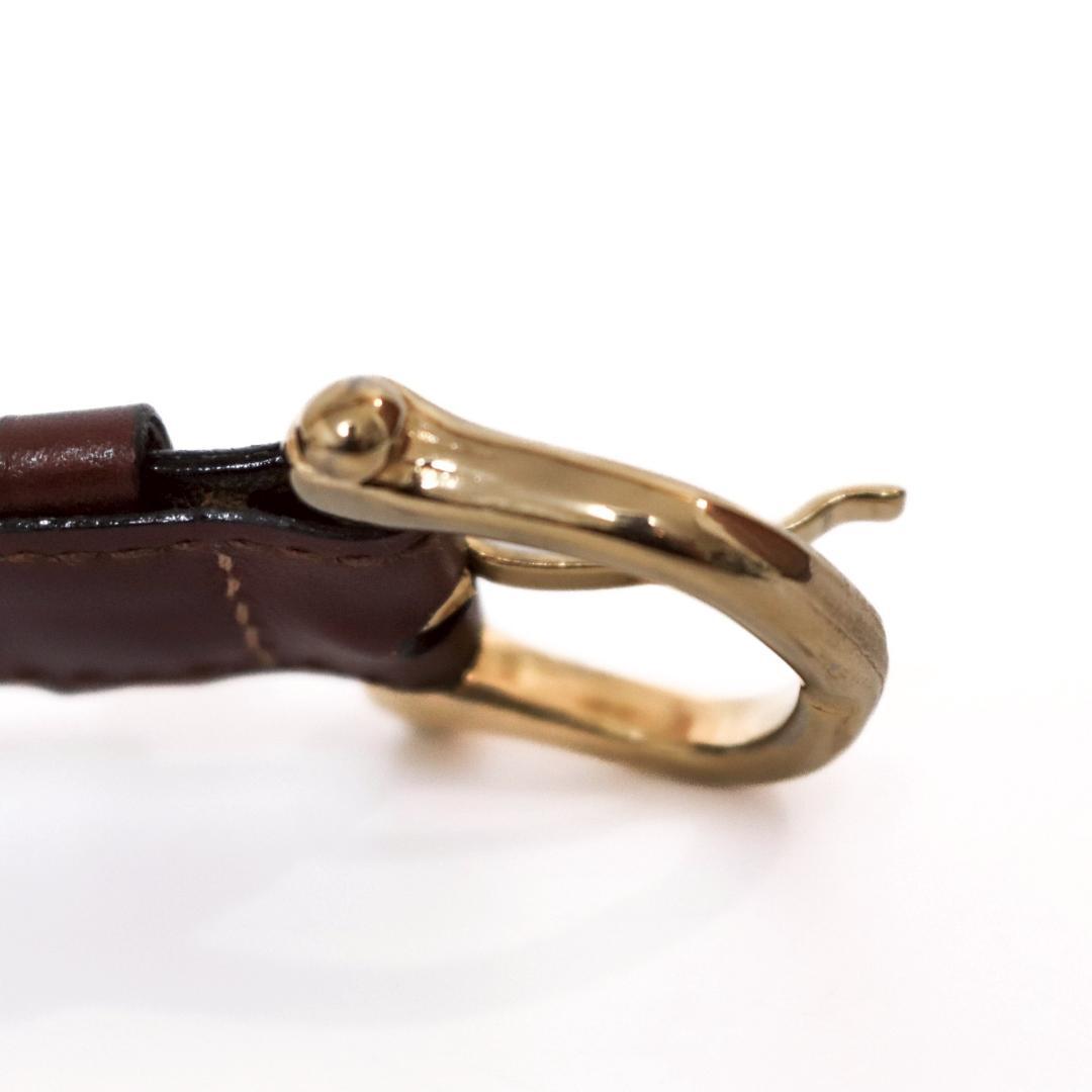 美品 CELINE 細身レザーベルト 茶 幅2cm サイズ60±3　1003