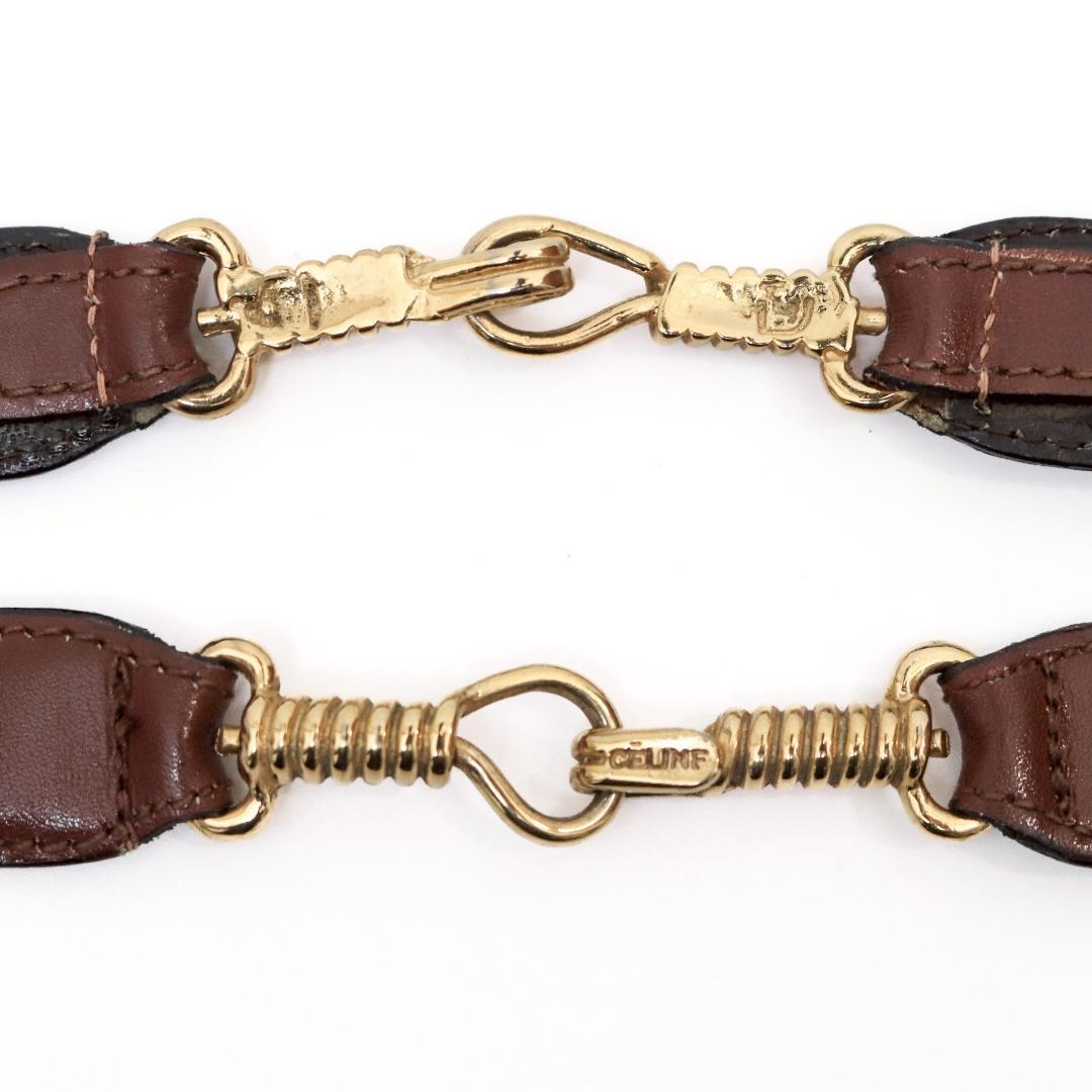美品 CELINE 細身レザーベルト 茶 幅2cm サイズ60±3　1003