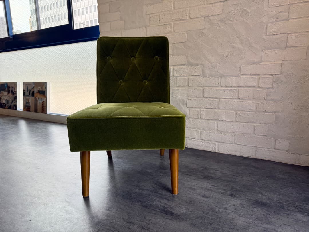 カリモク60 カフェチェア モケットグリーン