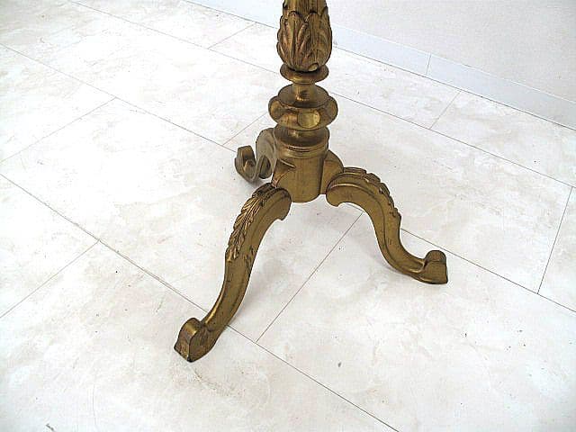 イタリア製 クラシック様式金彩サイドテーブル 直径48cm 高さ58cm 果実