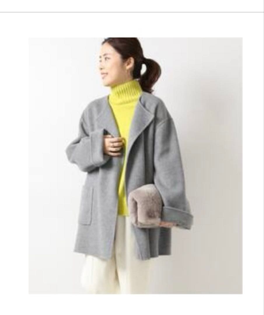 spick&span ノーカラーリバーコート