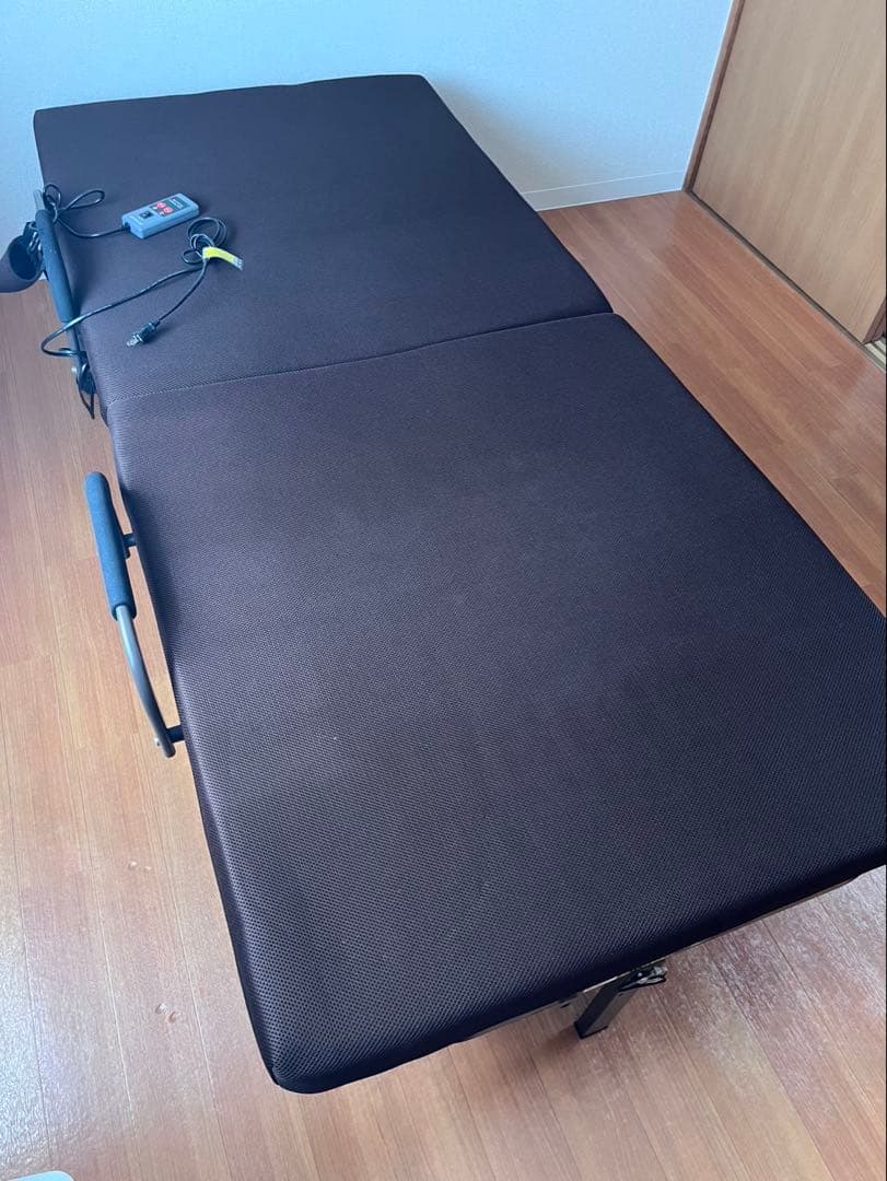 電動折りたたみ式ベッド セミシングル ブラウン