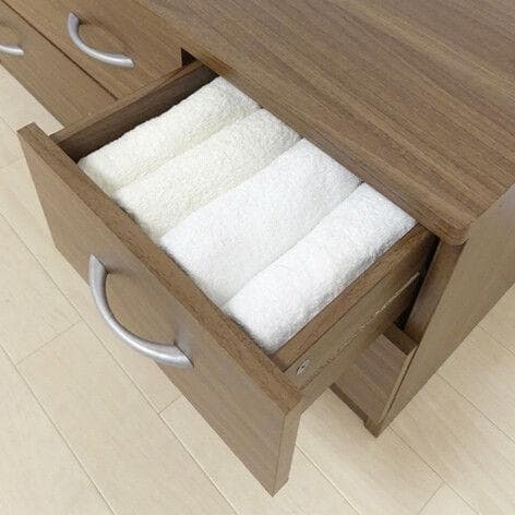 衣類収納チェスト幅60cm ウォルナット系 収納タンス（1173）