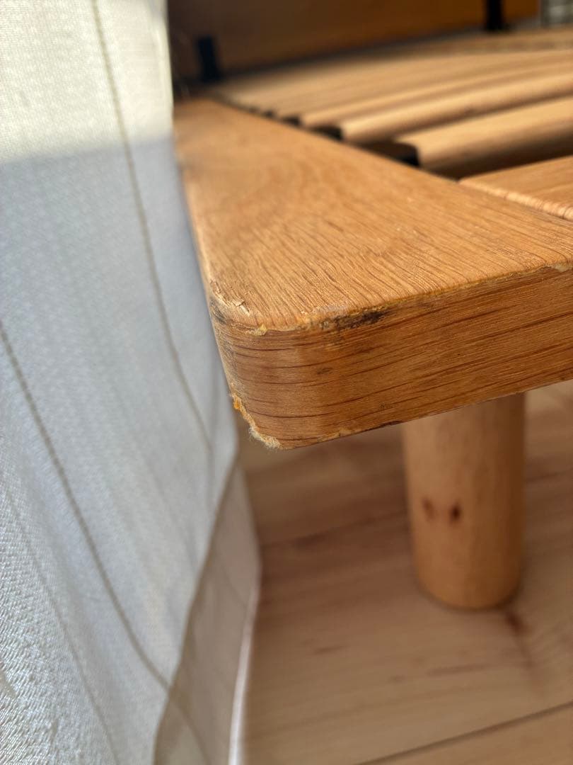 【送料込み】無印木製ベッドフレーム/セミダブル/ヘッドボード付き