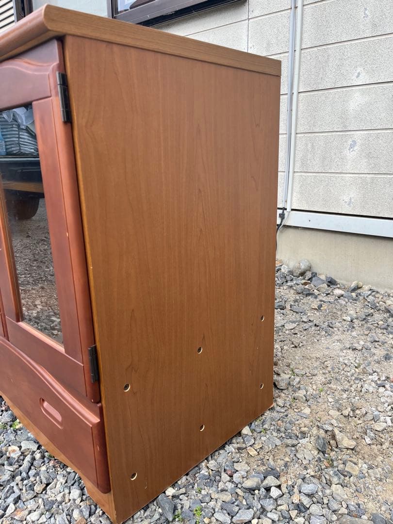 中古 木製キャビネット キッチンボード 木製チェスト 昭和レトロ