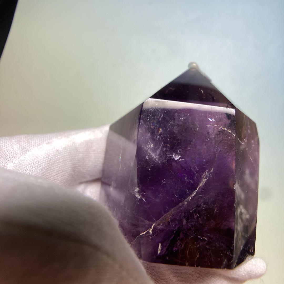 ちゅんちゅんアメジスト　ポイント　虹、キラキラ有り　249g