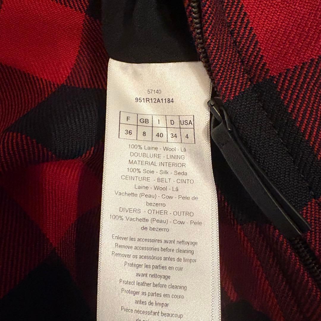 Dior 赤 チェック フリンジ ワンピース ドレス ベルト ラルフローレン