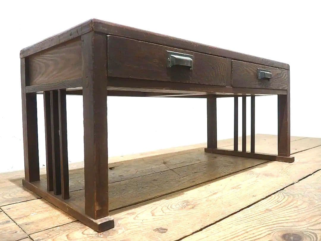 1408 レトロな杉の文机　ローテーブル　陳列台　展示台　古家具　アンティーク