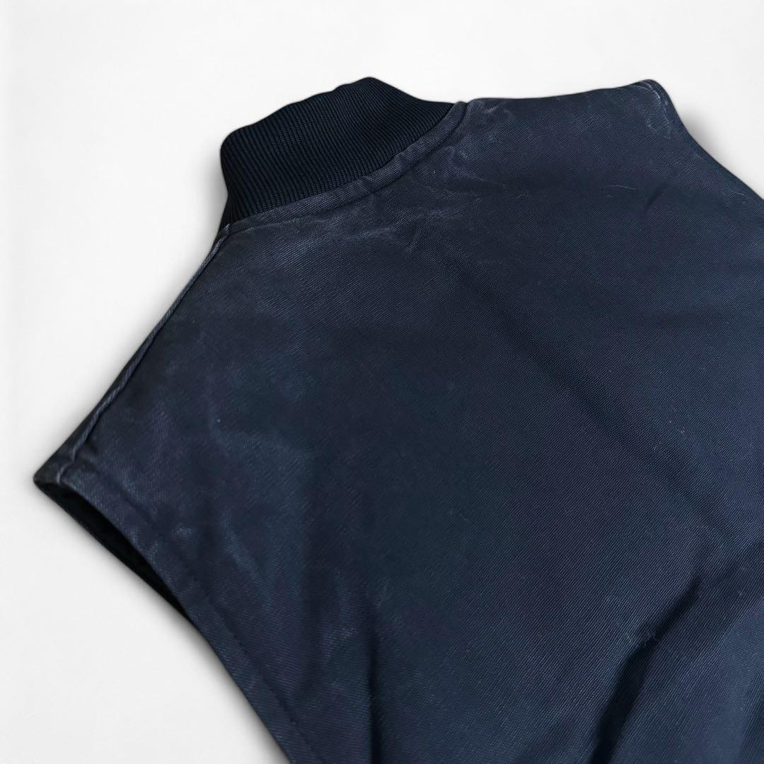 90s 00s Carhartt ダック地 キルティング ベスト 腰ゴム 黒