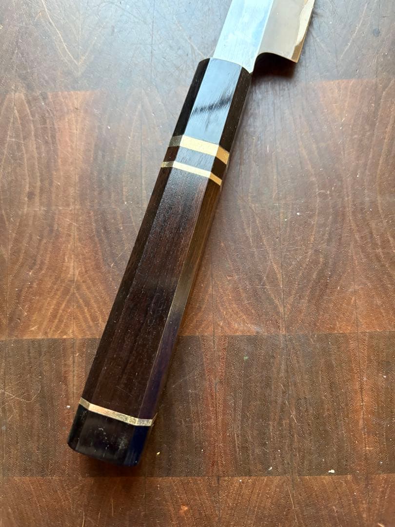 堺打刃物　霞　切付　柳刃　尺　300mm 包丁　白鋼　和包丁　黒檀　八角柄