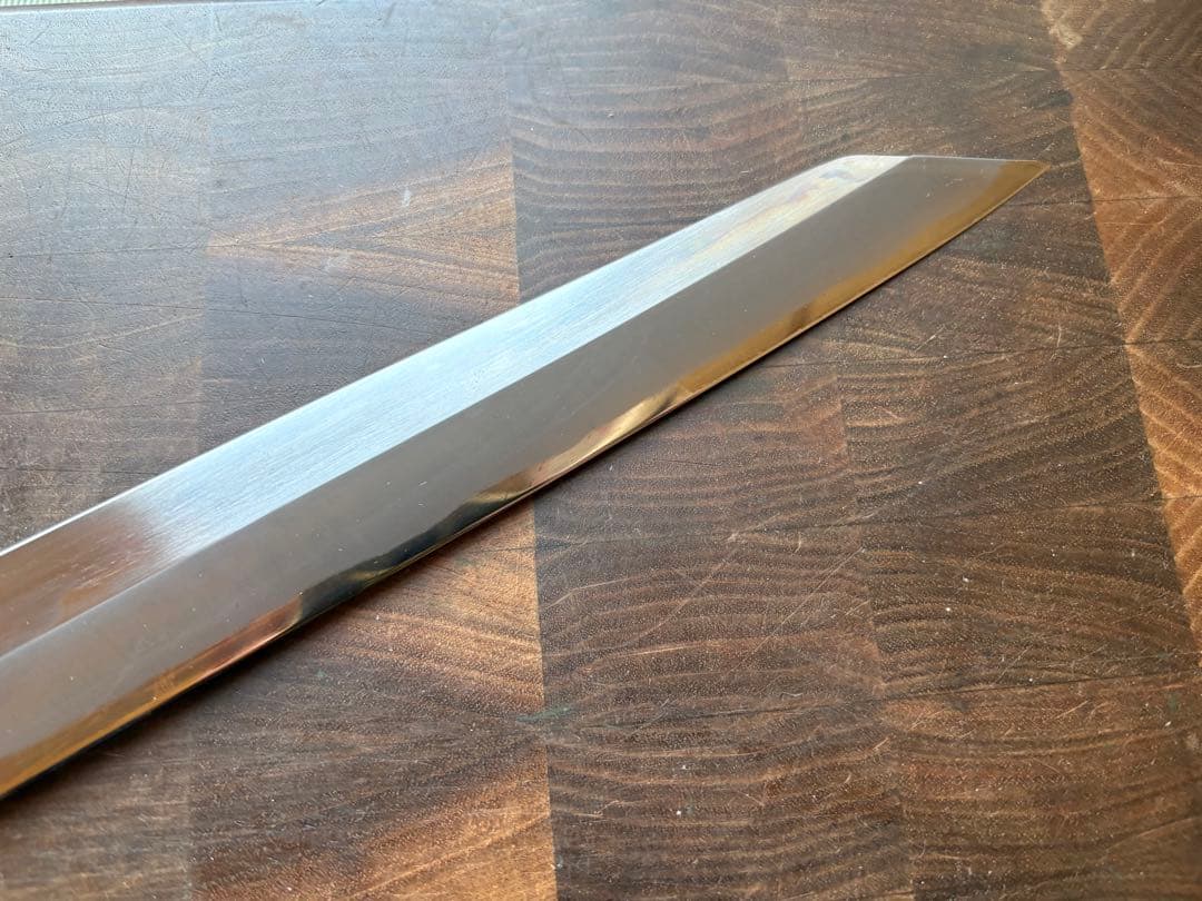 堺打刃物　霞　切付　柳刃　尺　300mm 包丁　白鋼　和包丁　黒檀　八角柄