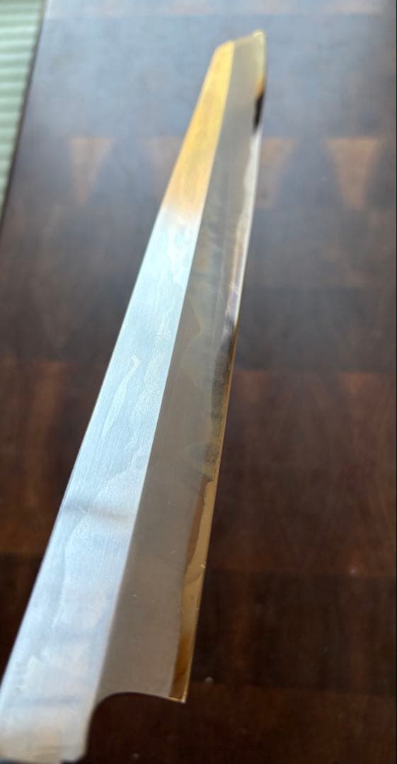 堺打刃物　霞　切付　柳刃　尺　300mm 包丁　白鋼　和包丁　黒檀　八角柄