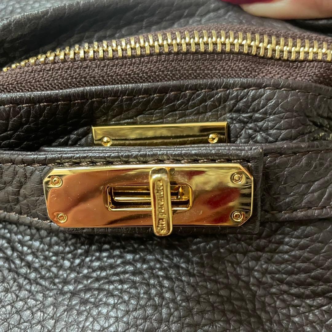 【SITA PARNATICA】ボディバッグ　シボ革　ウエストポーチ ブラック