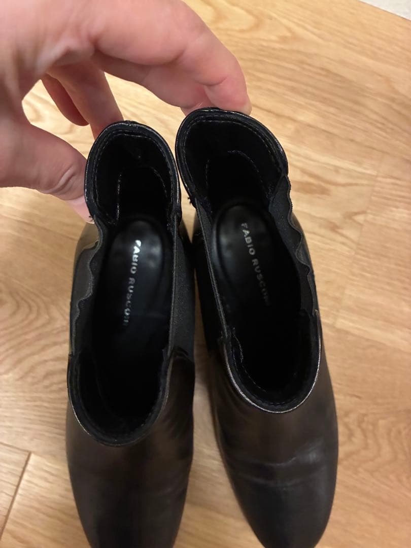 FABIO RUSCONI ブラック サイドゴアブーツ