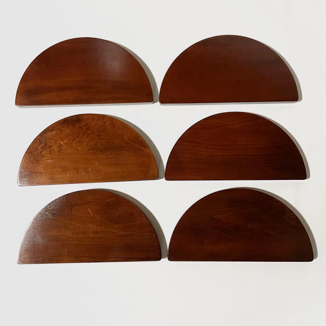 しこく彫　香川の漆器　天然木　うるし塗装　トレイ　八寸皿　６枚セット