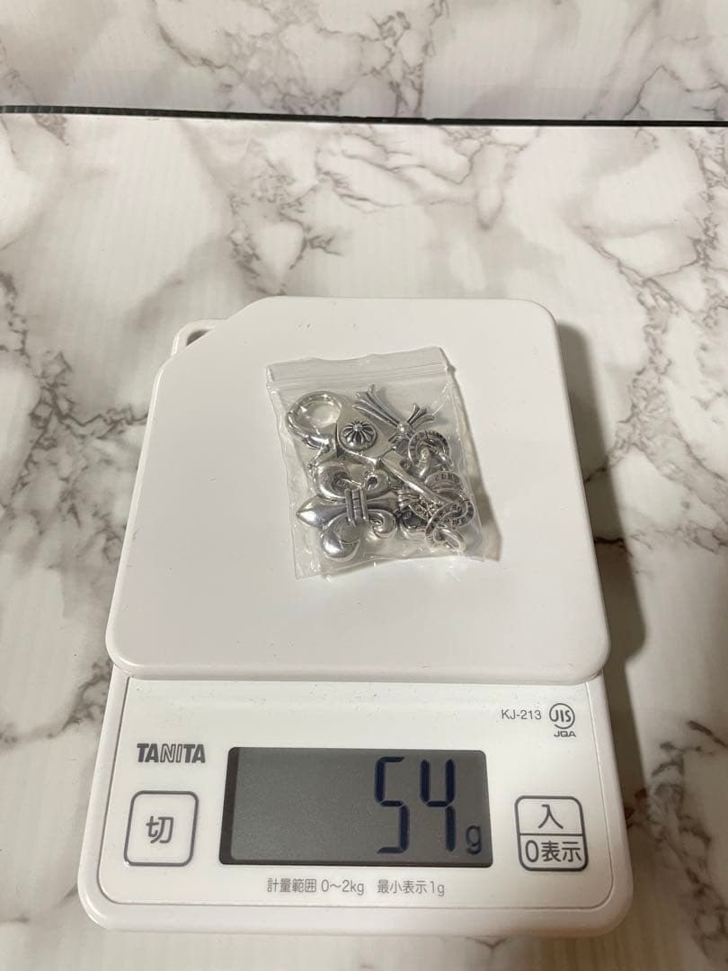 シルバー 925 クロス キーチェーン フローラル キーリング キーホルダー