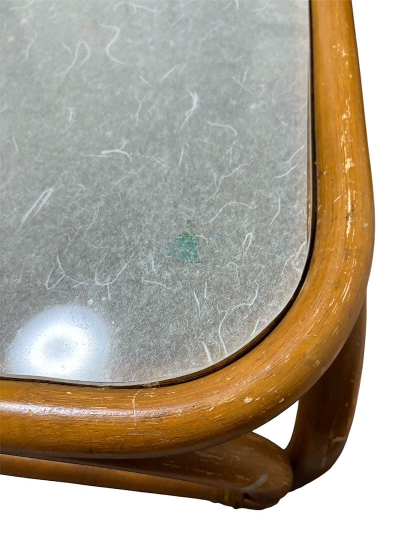 ラタン　籐　ラタンテーブル　ガラステーブル　ローテーブル　レトロ　アンティーク