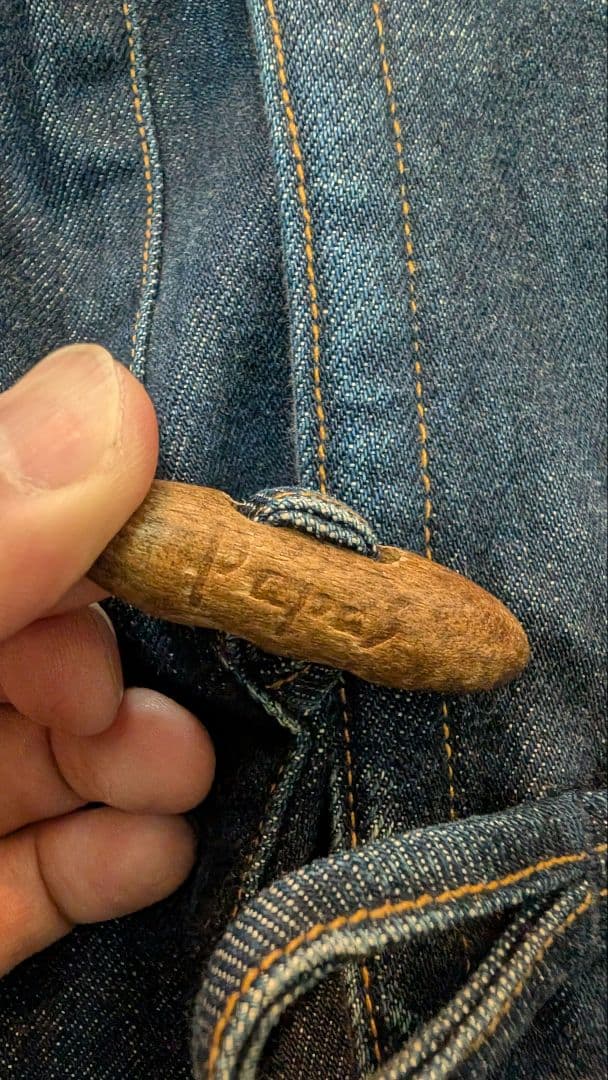 【美品】パパス　PAPAS デニムダッフルコート Ｌサイズ