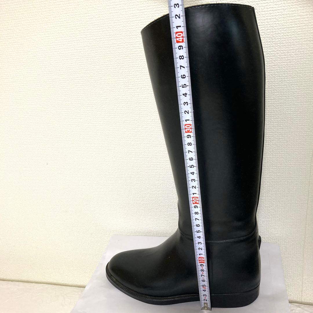 ◆AIGLE エーグル◆黒 ロングブーツ レインブーツ 乗馬 38・XL