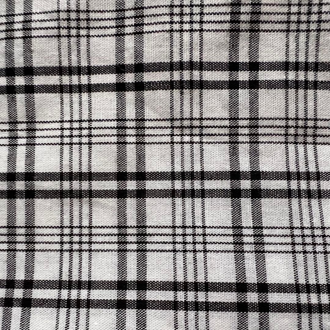 木綿着物　モノトーンチェック　手縫い　ハンドメイド