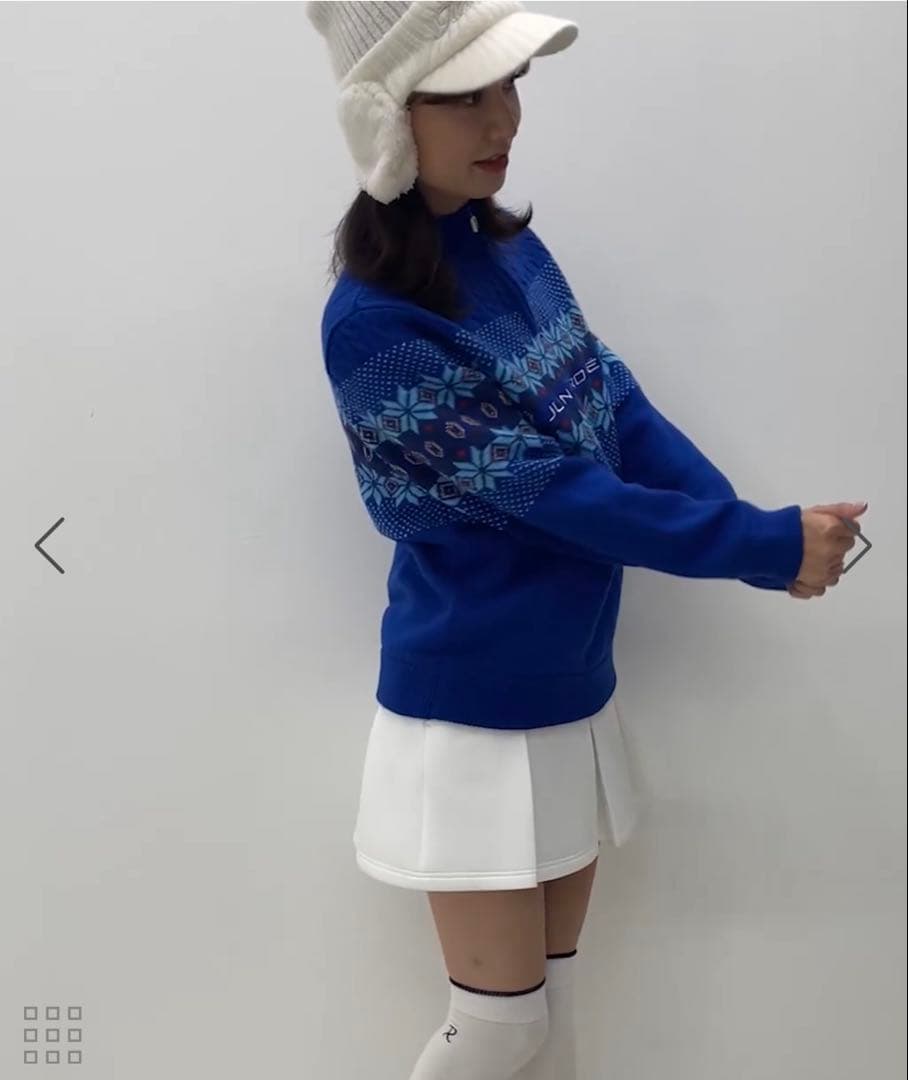 《sale》JUN & ROPE フェアアイル柄 保温裏地付き長袖プルオーバー