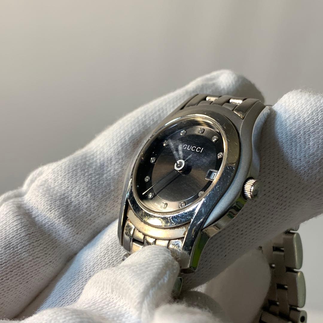 GUCCI ダイヤ腕時計　5500 動作確認済み　M70912-7