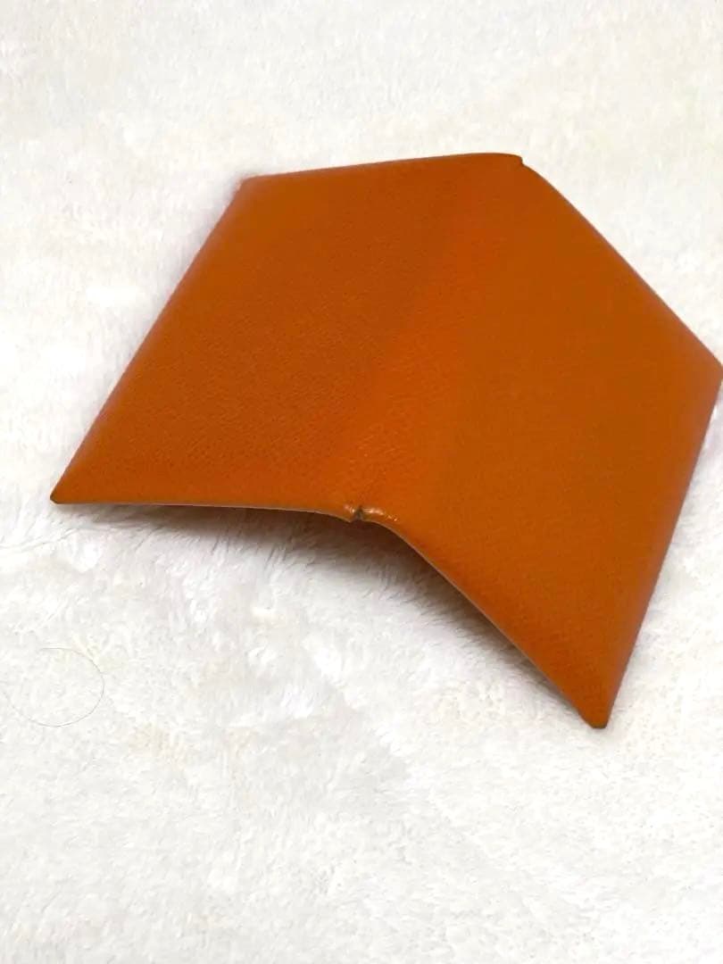 【✨極美品✨】HERMES カルヴィ レザー 名刺入れ（オレンジ）