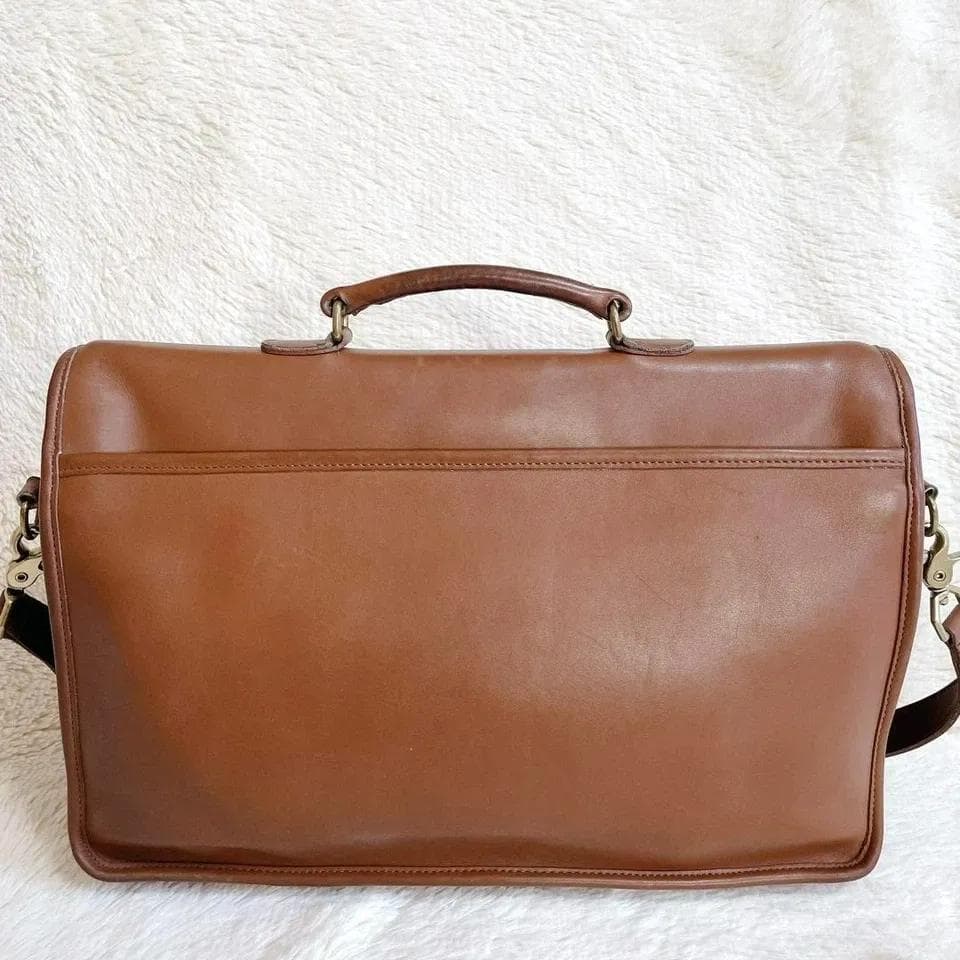 COACH レザー ビジネスバッグ ブラウン 5275 ダブル ターンロック