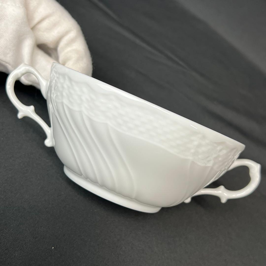 リチャードジノリ　ベッキオホワイト　スープカップ＆ソーサー　ペア