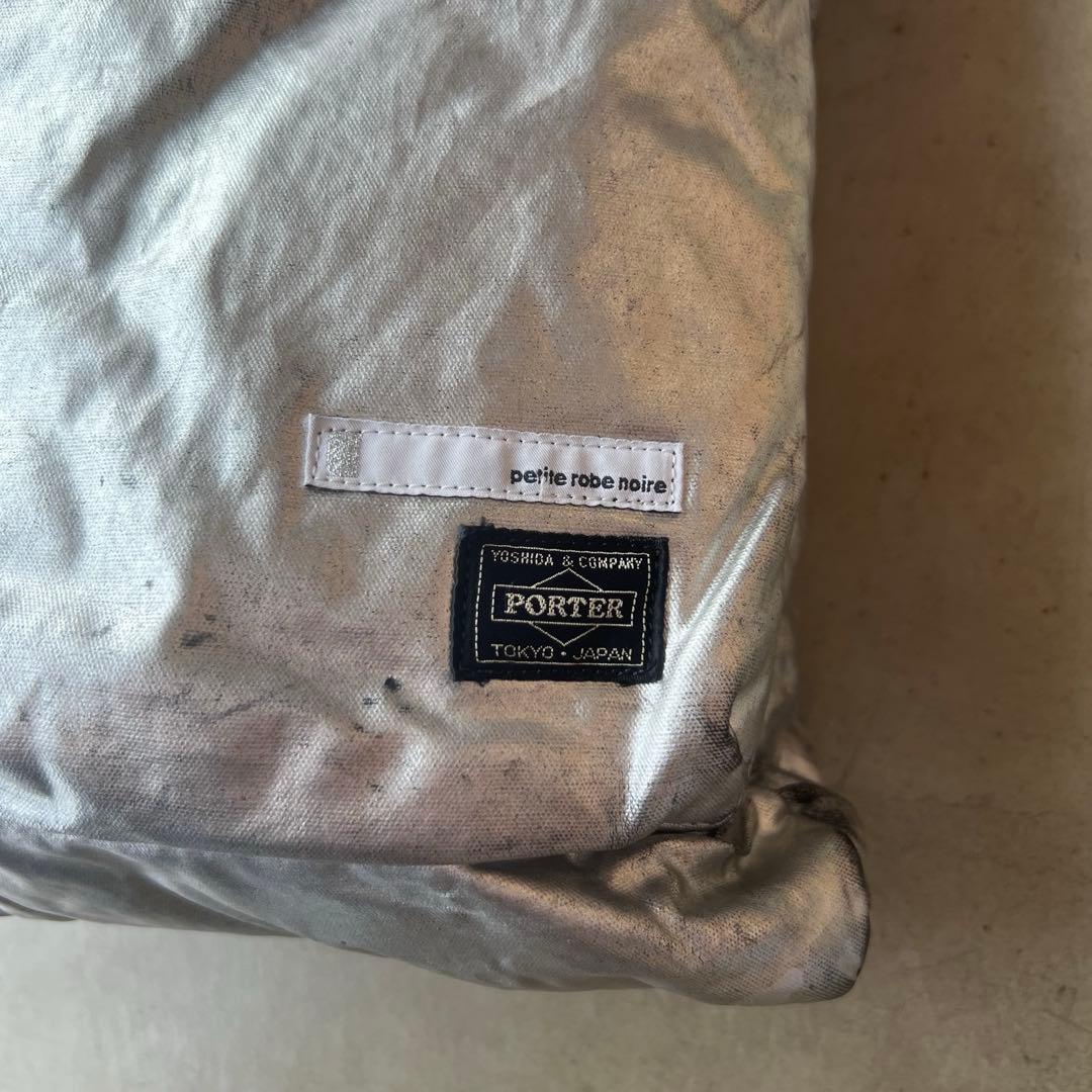 【PORTER×プティローブノアー】シルバー　箔　ヘルメットバッグ　ポーター