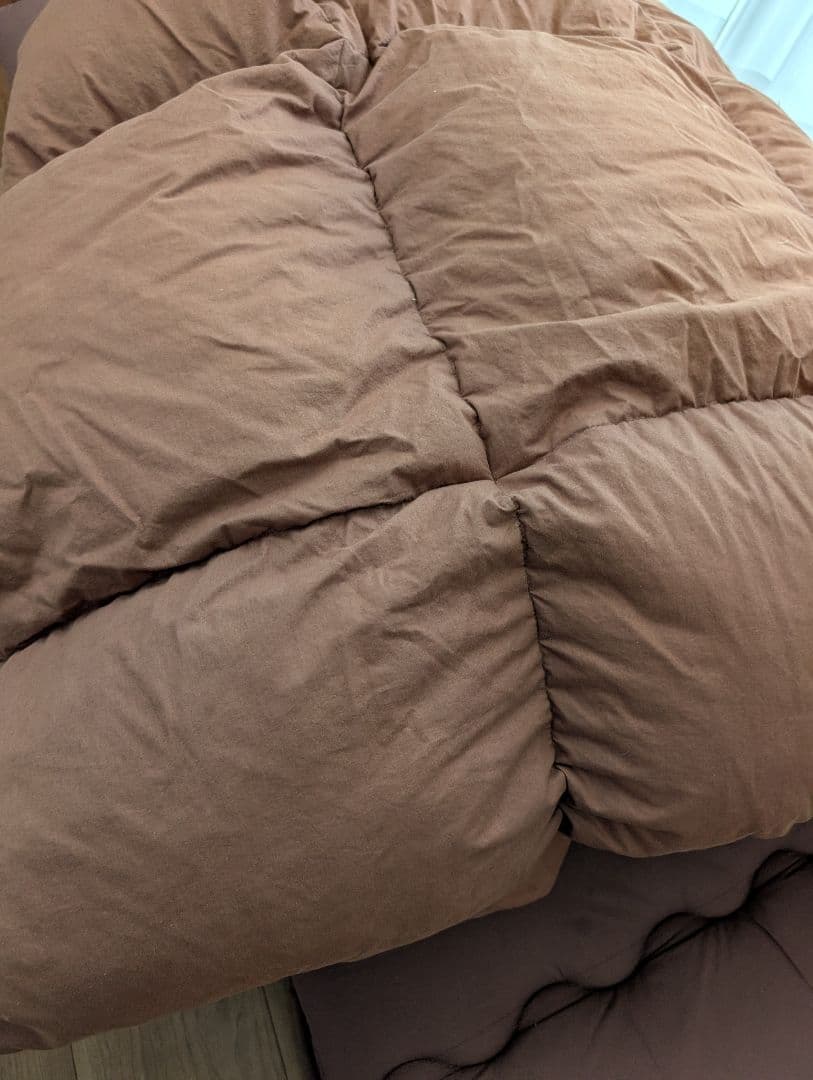 敷布団　掛け布団　ブラウン　 セミダブル 羽毛布団　敷き布団　極厚