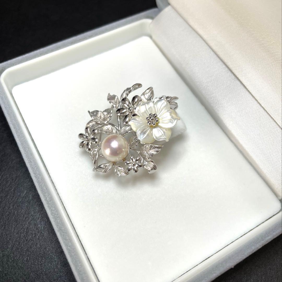 パールブローチ　あこや真珠　本真珠　入学式　卒業式　コサージュ　検索用-ミキモト