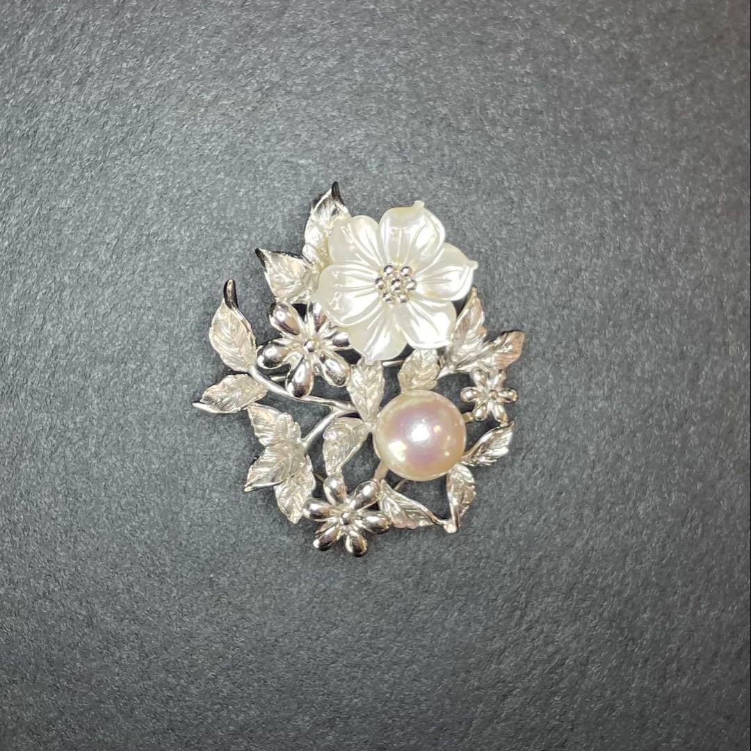 パールブローチ　あこや真珠　本真珠　入学式　卒業式　コサージュ　検索用-ミキモト