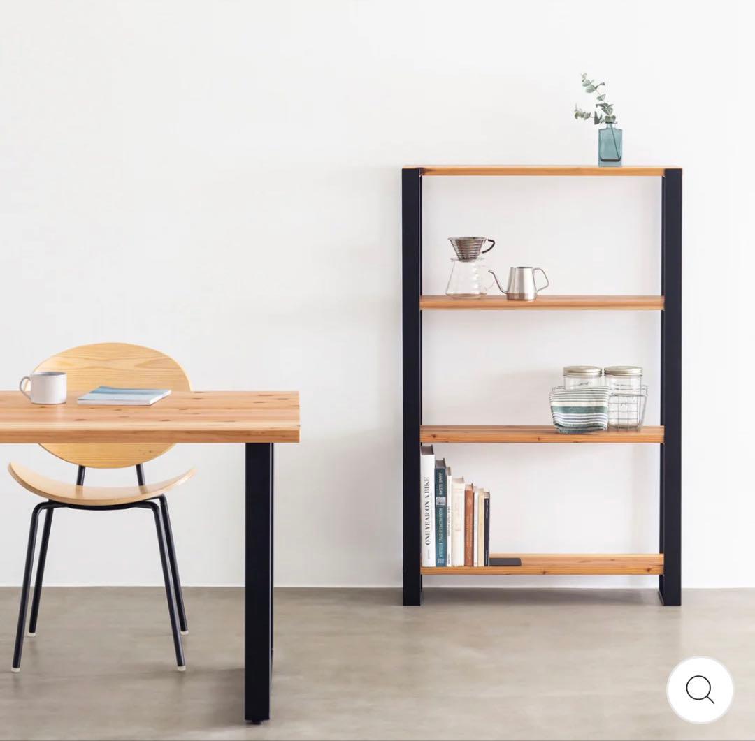 【美品】KANADEMONO THE SHELF 無垢杉ブラックスチール
